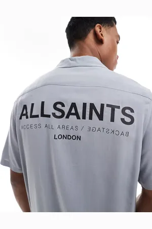 AllSaints Acces Underground - Grå skjorte med korte ærmer