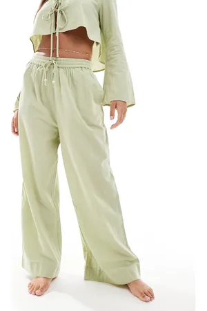 ASOS Kayla - Mix og match - Strandbukser med vidde i khaki-Grøn
