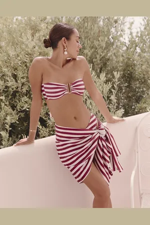 4th & Reckless X Luana Barron - Mala - Mini-sarong til stranden med røde striber