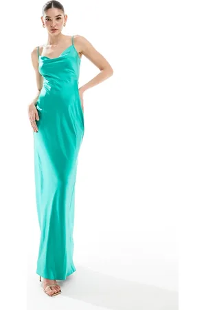 Pretty Lavish Keisha - Jadegrøn maxikjole i satin - Kun hos ASOS