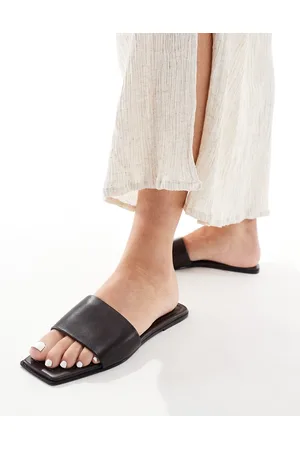 MANGO Sorte sliders i læder