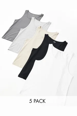 ASOS Pakke med 5 tætsiddende toppe i forskellige farver