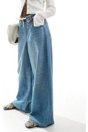 Bershka Bukser med denimlook og brede ben