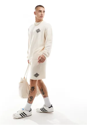 The Couture Club Strikkede shorts med emblem i rå - Del af sæt