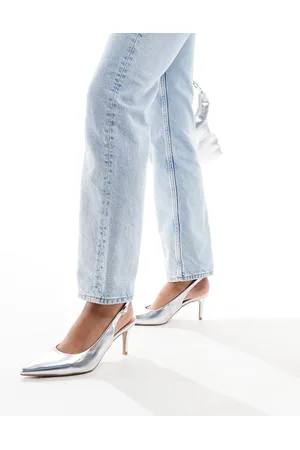 New Look Sølvfarvede pumps med slingback-rem