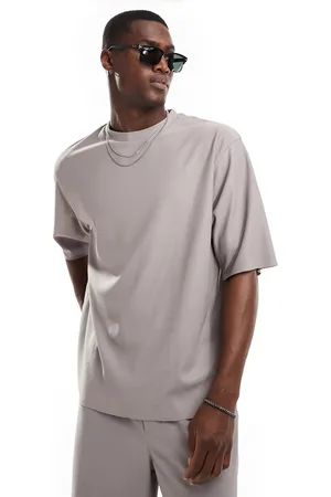 Only & Sons Grå plisseret super oversized T-shirt - Del af sæt