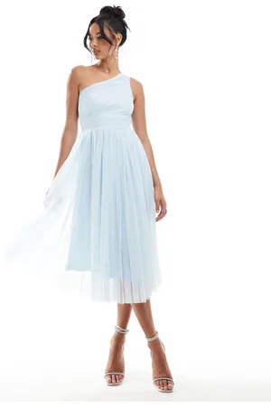 Lace & Beads Brudepiger - oneshoulder-midikjole i tyl