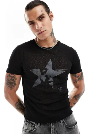 ASOS Tætsiddende T-shirt med print i mesh