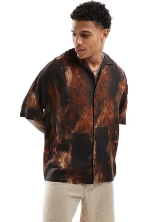 Pull&Bear Rustik skjorte med grafisk print