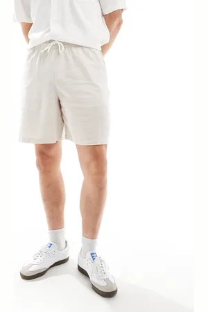 New Look Cremehvide pull-on-shorts i hørblanding