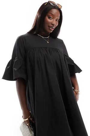 ASOS ASOS DESIGN Curve - Oversized smock-minikjole med store ærmer i