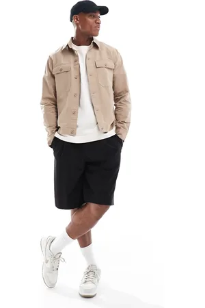River Island Overskjorte i hørblanding-Neutral