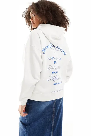 Good For Nothing Oversized hættetrøje med logoprint i rå