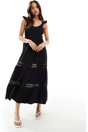 New Look Lagdelt midikjole med rynket top i