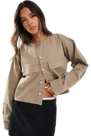 ASOS Sandbrun bomber-jakke i denim