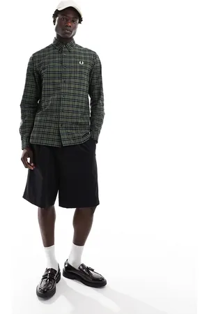 Fred Perry Skotskternet Oxford-skjorte i og sort