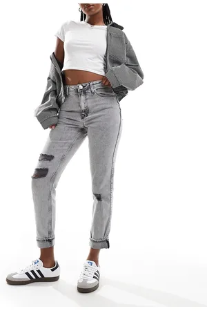 River Island Mørkegrå mom-jeans
