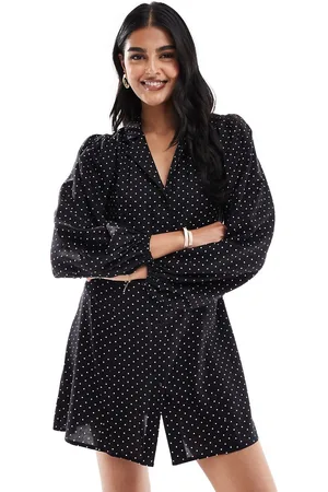 Miss Selfridge Langærmet tea-kjole i minilængde med knapper