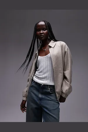 Topshop Bomber-jakke i hør-Neutral