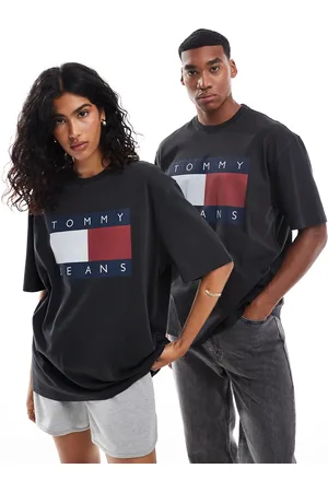 Tommy Hilfiger Unisex-T-shirt med stort flaglogo