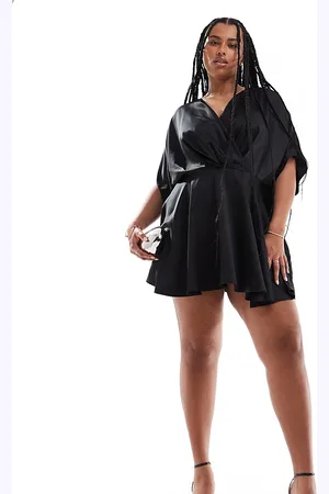 ASOS ASOS DESIGN Curve - minikjole med flagermusærmer i satin