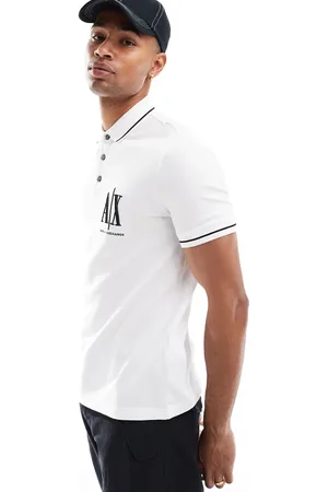 Armani Exchange Polo med kontrasterende kanter og logo på brystet
