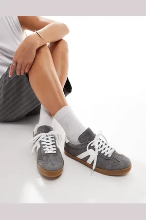 Schuh Marnie - Grå sneakers med gummisål i ruskind