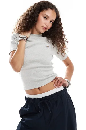 Dickies Marysville - Lysegrå ribstrikket top
