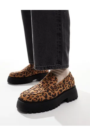 ASOS Chunky loafers i imiteret leopardprint
