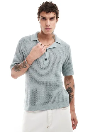 Abercrombie & Fitch Strikket ferie-poloskjorte med reverskrave og 2 knapper i