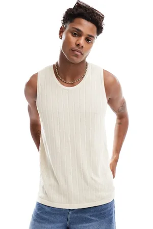Abercrombie & Fitch Strikket tanktop i cremehvid-Neutral