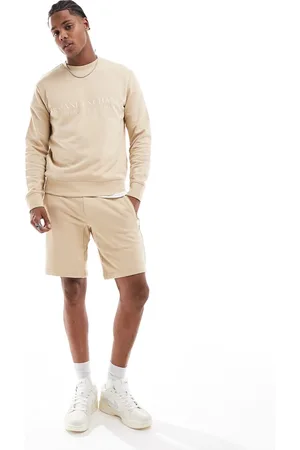 Armani Exchange Sweat-shorts med lineært logo - Del af sæt-Neutral