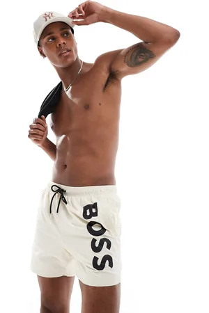 HUGO BOSS BOSS - Octopus - Hvide badeshorts