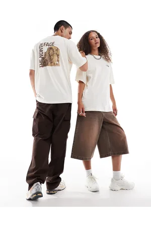 The North Face Half Dome - Offwhite og oversized T-shirt med print på ryggen-Hvid