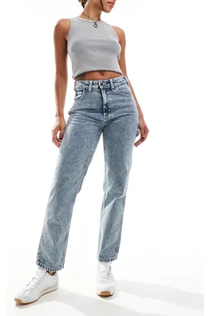 Dickies Ellendale - Denimjeans med lige pasform i blåmarmoreret vask