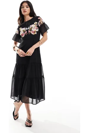 HOPE & IVY 2-i-1-maxikjole i med broderi