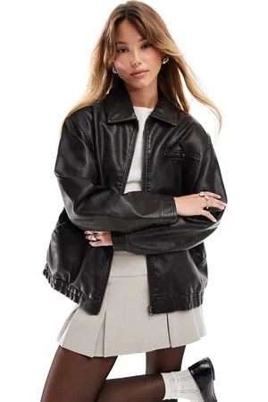 ASOS Jakke med krave i læderlook