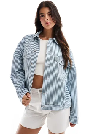 ASOS Westernjakke i denim med striber