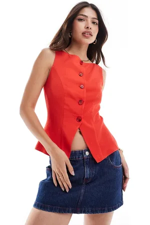 ASOS Longline vest i hørblanding