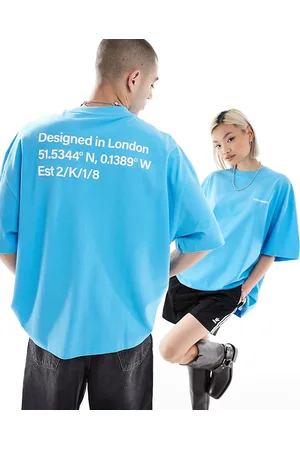 COLLUSION Unisex - Oversized T-shirt med logografik på ryggen i piqué