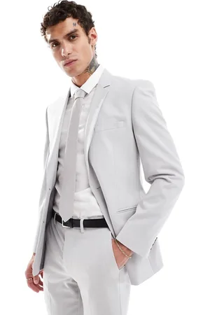 ASOS Lysegrå skinny habitjakke fra