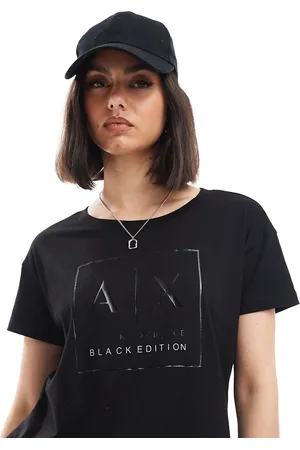 Armani Exchange T-shirt med skinnende logoprint