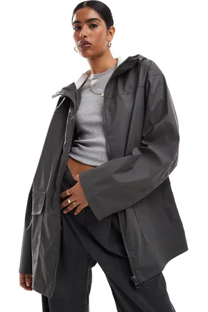 ASOS Gummieret regnjakke i -Sort