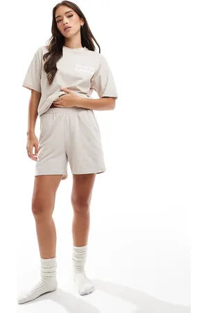 Pieces® Mix og match - Cremefarvede sweatshorts-Hvid