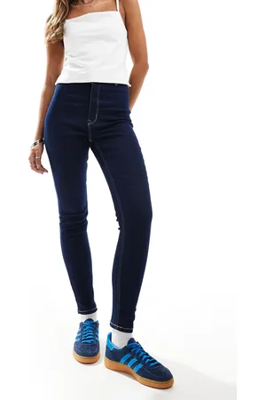 Pimkie Højtaljede jeans i indigofarve-Marineblå