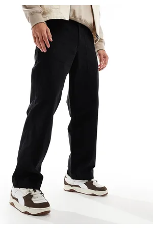 JACK & JONES Bill - Sorte tømrer bukser med vide ben