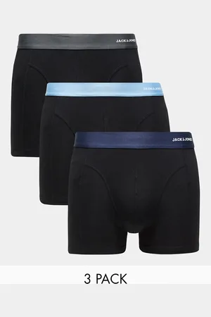 JACK & JONES Pakke med 3 par sorte boksershorts med kontrast-taljebånd