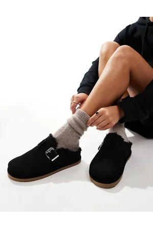 New Look Sorte clogs med imiteret pelsfor