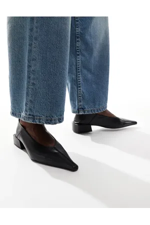 ASOS Lorelei - Sorte ballerinaer i premium-læder