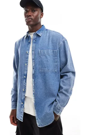 ASOS Oversized skjorte med firkantet krave og påsyede lommer i 90